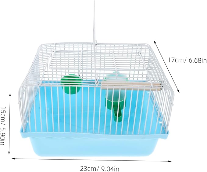 DECHOUS Bird Travel Cage: Portable Parrot Carrier with Water Feeder Small Birdcage with Wood Perch Stand and Food Tray for Parakeets and Lovebirds