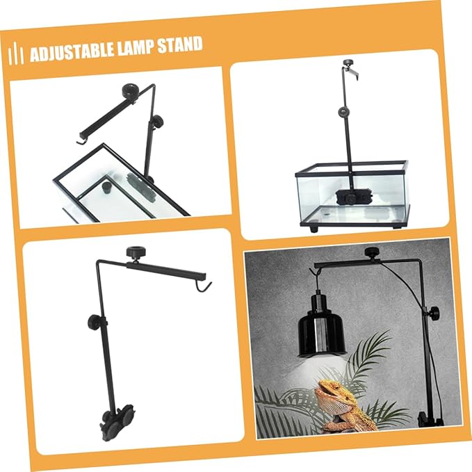 TOYANDONA Sturdy Bracket for Reptile Lamps Versatile Clamp Stand for Turtle Basking and Fish Tank Lighting Fade- Design for Use