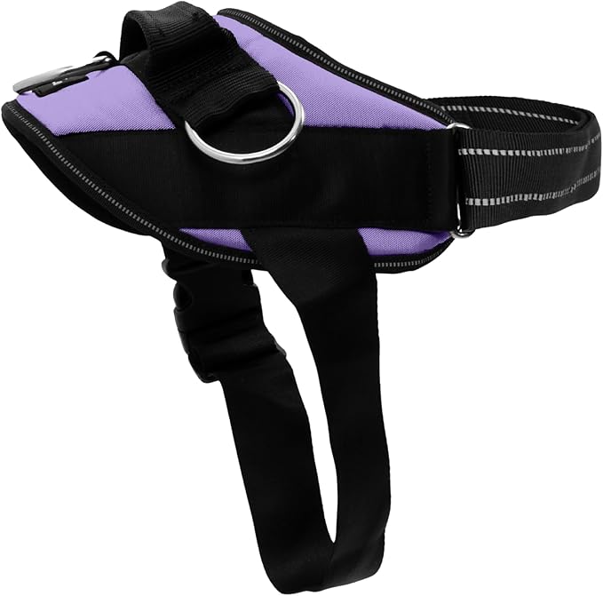 ShawnCo Essential Dog Harness, No-Pull Pet Vest with 3 Leash Clips, No Choke, Reflective, Adjustable and Padded, for Easy Walking and Training for Small, Medium and Large Dogs (ICY Lilac, M)