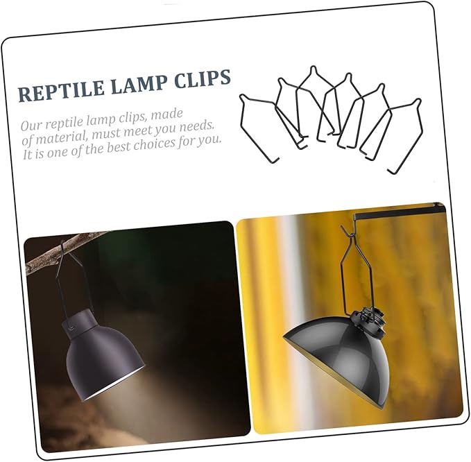 6pcs Metal Reptile Lamp Clips Light Holders for Terrariums Clamps for Reptile and Plant Use Easy to Store and Install
