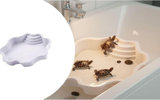 Pet Bathing Tub with Accessible Ramp - Reptile Soaking Container with Entry Feature