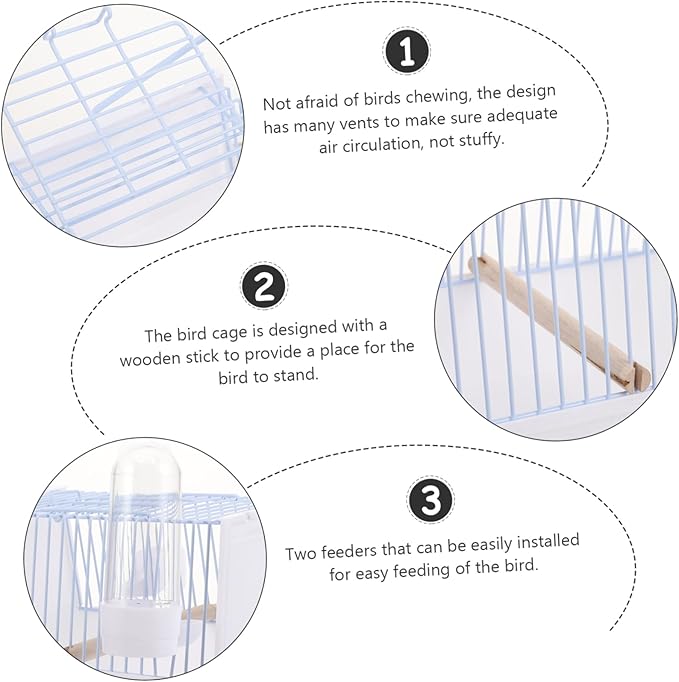 Sosoport 1set Portable Bird Cage for Parrots Comfortable Travel Carrier for Birds for Hiking Shopping Camping Made of