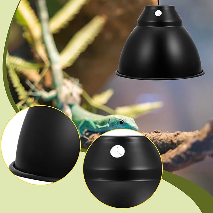 HouseVibe Reptile Dome Lamp Cover Light Shade Replacement Part for Turtles Lizards Chameleons Geckos Bearded Dragons Aluminum Fixture- 5.8in