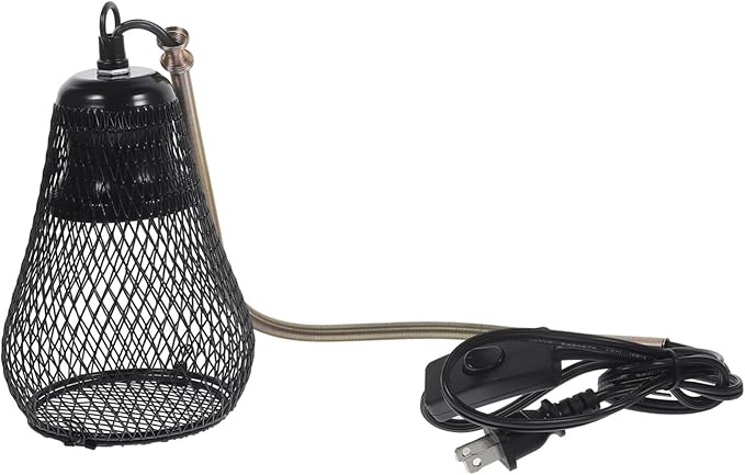 COLLBATH Reptile Heat Lamp Shade with Hook Scald Lamp Cover for Reptile Pets Sturdy Mesh Cover Compatible with Bearded Dragons Turtles and Lizards