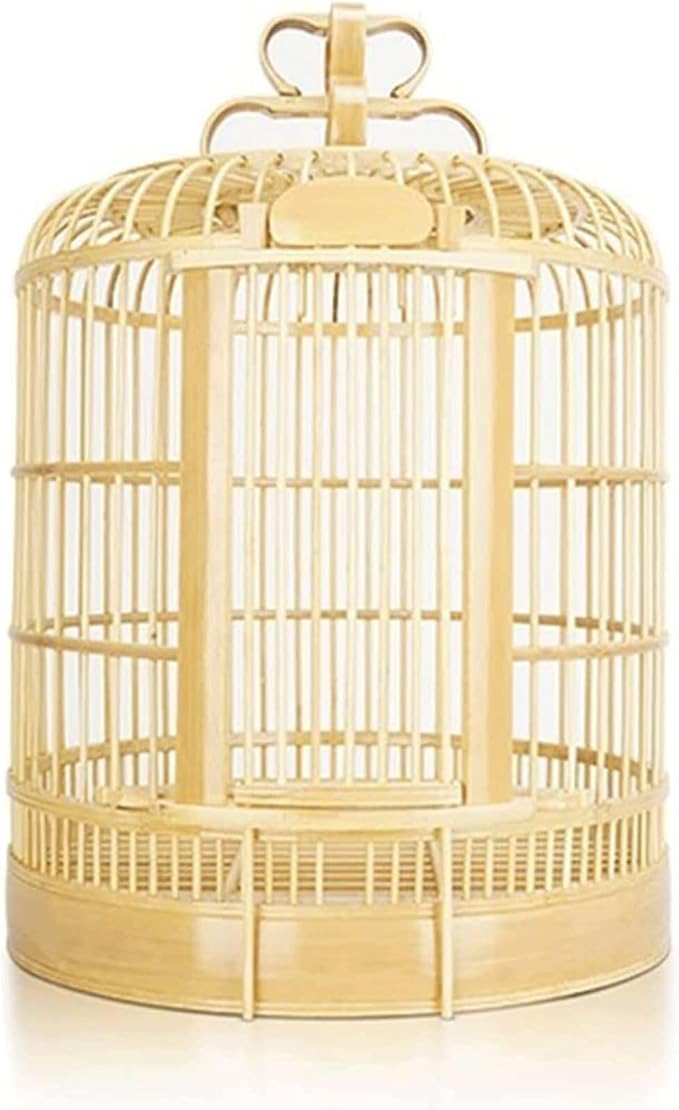 Round Bird Cage Large Bird Carrier Handmade Flight Birdcage Capacity Travel Carrier Cage Bird Aviary Bamboo Parrot Cage Budgie Cage