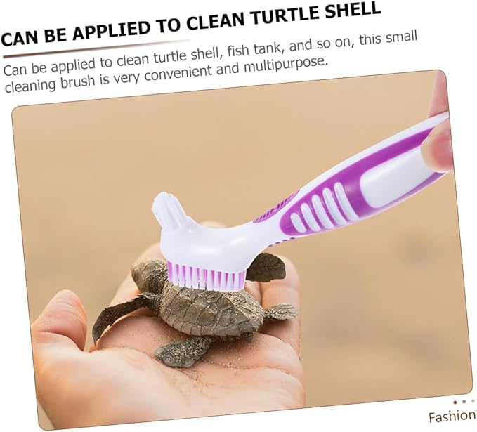 INOOMP 2pcs Turtle Shell Cleaning Brush Durable Double-Sided Brush for Easy Mud and Dirt Removal Ergonomic Handle for Aquatic Tortoise and Turtle Care Versatile Use for Tanks and Shells