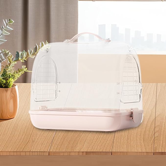 Portable Bird Travel Backpack, Transparent Pet Carrier, Breathable Transport Bag with Removable Stand, Cockatiel Conure Lovebird Parakeet Cage for Outdoor Hiking, Small Parrot Accessories