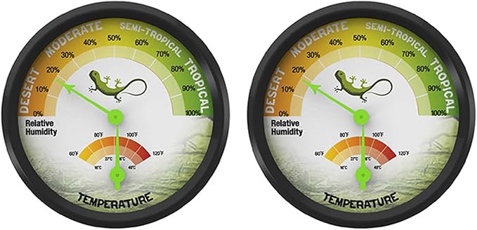 Meter,Pet Rearing Box Gauge Temperature Humidity Hygrometer High-Accuracy VivariumTank Supplies 1pc/2Pcs