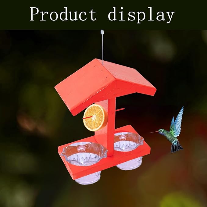 Clear Chamber Bird Feeders Water Dispenser Hanging Wood Construction Garden Accessory Weatherproof Hanging Bird Feeders