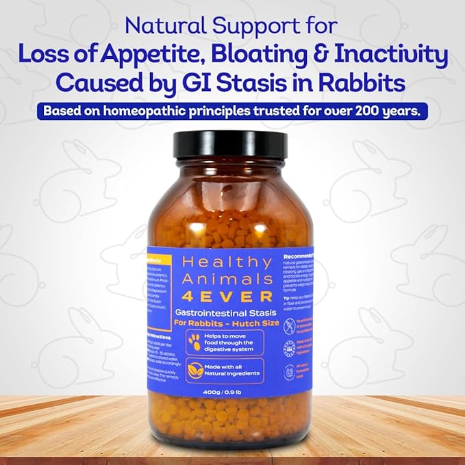 HA4E - Rabbit Gastrointestinal Stasis Treatment - Promotes Healthy Digestion & GI Stasis Relief -Natural Homeopathic Digestive Health Tablets - Pellets, Hutch Size (Extra Large)