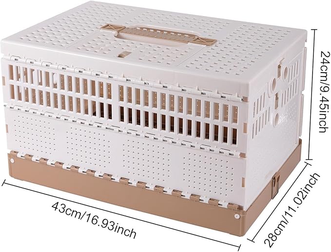 Pigeon Cage Bird Travel Carrier with Handle Foldable Nest Box for Competition Resting Training Parrots Chicks Small Animals 16.93x11.02x9.45 inch