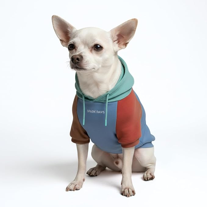 Spark Paws Dog Hoodie – Premium Dog Sweater for Small, Medium, and Large Dogs | Warm Outfits for French Bulldogs, Pitbull, Puppy, Winter Jacket Alternative - Alpine - S