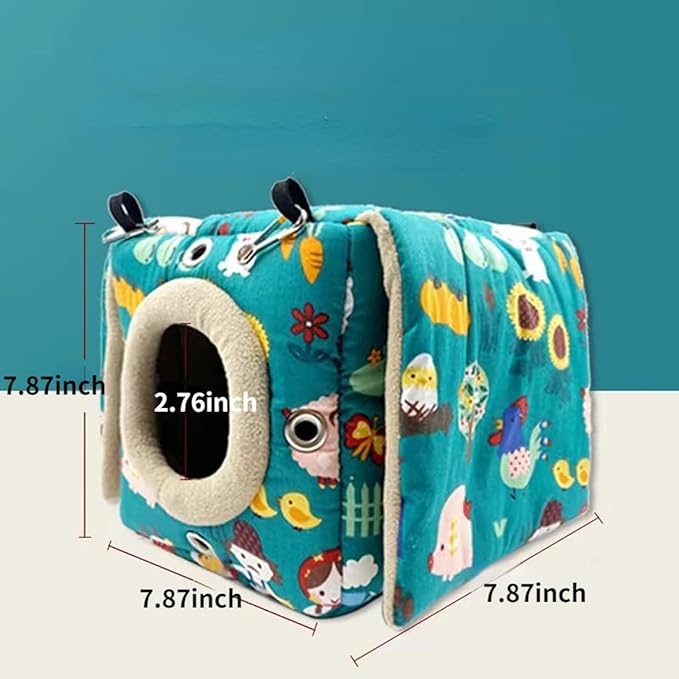 Large Winter Warm Bird Nest House, Bird Bed for Cage, Parrot Nest Snuggle Shed Hut for Four Seasons, Easy to Install for Quaker Lovebirds (Yellow,Large)