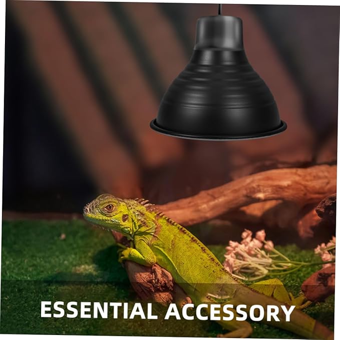 Cabilock 2pcs Reptile Heat Lamp Dome with Black Reflector Shade for Temperature Control Tortoise and Bearded Dragon Habitats
