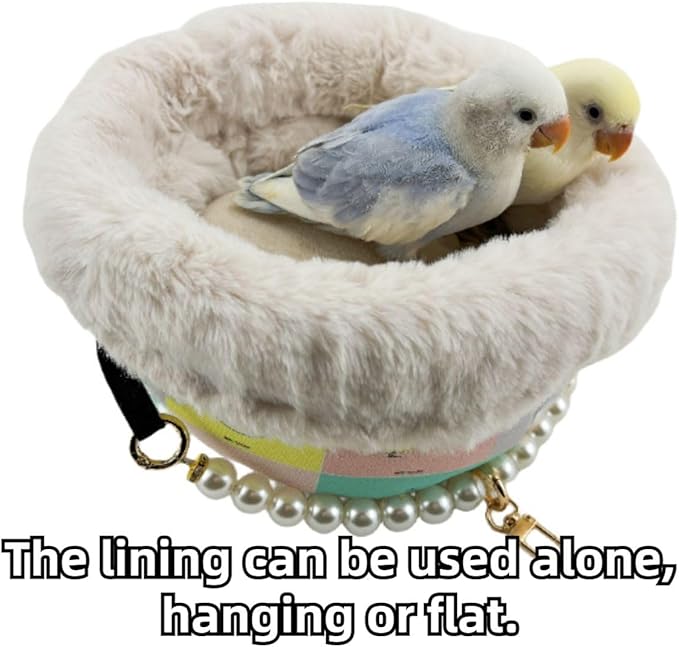 Bird Carrier Cage with Warm Nest, Cushion and Safe Lock, Portable Cages with Chain, Small Animals Travel Carrier Plastic Breathable Outgoing Box for Hamsters Lovebirds Budgies Sugar Gliders (Pink)