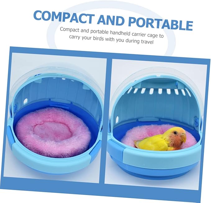 Toyvian Portable Handheld Pet Parrot Carrier Lightweight Bird Travel Cage with Detachable Base and Ventilation Design for Outdoor Use for Budgerigar and Cockatiel Transport