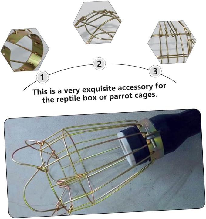 ORFOFE 3pcs Reptile Heating Lamp Cover Scald Mesh Net Heat Lamp Protector Cage for Rabbits Turtles Hamsters