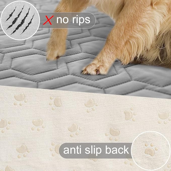 Tcksstex Waterproof and Non-Slip Dog Bed Cover and Pet Blanket Sofa Pet Bed Mat ，car Incontinence Mattress Protectors Furniture Couch Cover for Most Cats Dogs, Pets（40x50-Light Grey）