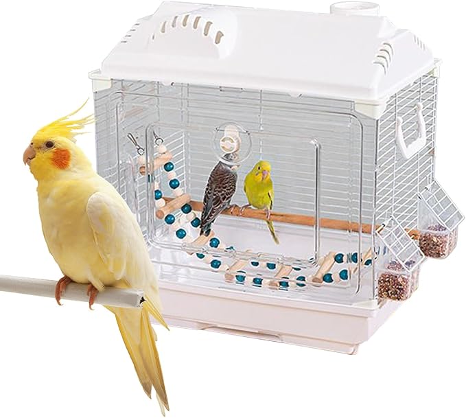 Bird Cage, Breathable Escape-Proof Portable Carrier, Small Canary and Parakeet Cage, Travel and Indoor Outdoor Carrier for Cockatiels, Lovebirds, Conures, Home, Trips, Traveling