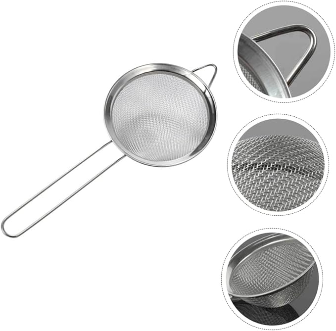2PCS Lizard Dung Sieve Shovel Set Reptile Sand Filtering Shovel Mesh Sturdy Stainless Steel Sand Scoop for Reptile Habitats