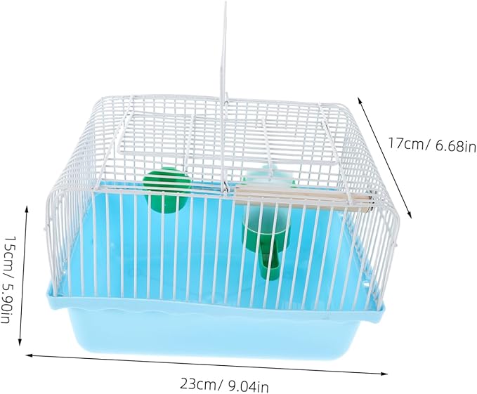 Parrot Travel Cage: Small Animal Cage with Wood Perch and Food Box Portable Bird Carrier with Water Dispenser for Parakeets and Lovebirds