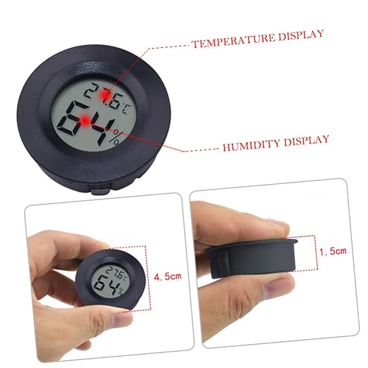POPETPOP 3sets Digital Thermometer Humidity Monitor Reptile Tank Hygrometer Compact Mini Thermometer for Humidor 7pcs*3
