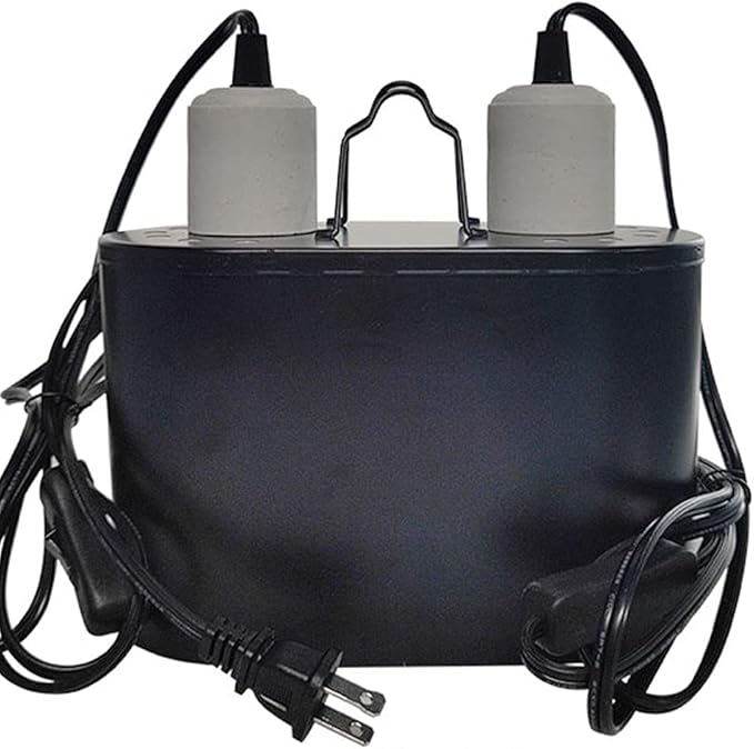 Dual Reptile Light Fixture,Dual Deep Heat Lamps UVB Light Fixture for Reptiles Dome Heat Lighting Lamp Combo kit for Bearded Dragon,lguana,Snake,Turtle Tank,E27