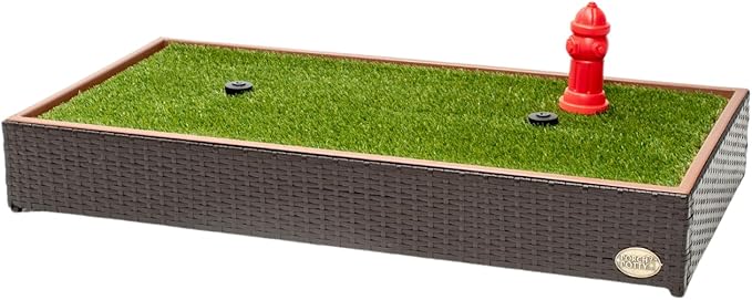 Porch Potty Premium with Spinklers, Outer Dimensions 26" x 50" x 7", Grass Area 8 Square Feet (4' x 2')