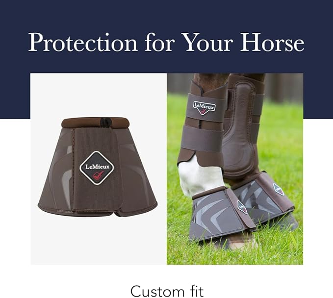 LeMieux Fleece WrapRound Overreach Horse Boots - Protective Gear and Training Equipment - Equine Boots, Wraps & Accessories (Black - XLarge)