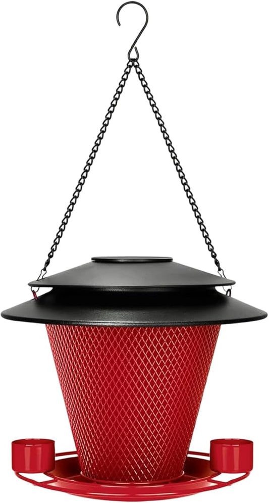 Garden Bird Feeder Weather Rain Protections Feeding Station with Water Bowl Hanging for Outdoor Wild