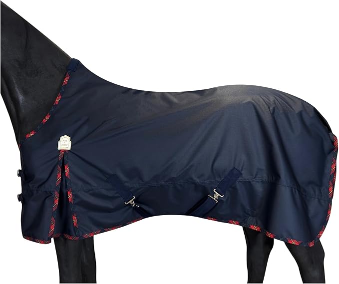 BARN & STABLE 600D Ripstop Lightweight Horse Turnout Sheet No Fill,Water-Resistant & Breathable Horse Blanket for Spring and Mild Weather, with Anti-Rub Fleece Withers