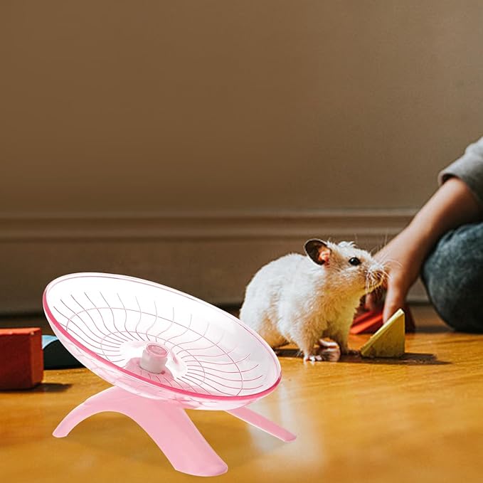 DOITOOL Non Run Disc Exercise Wheel for Hamsters Hedgehogs Small Pets 7.1 Inch Quiet Portable Pet Exercise Toy for Healthy Activity and Nail Training