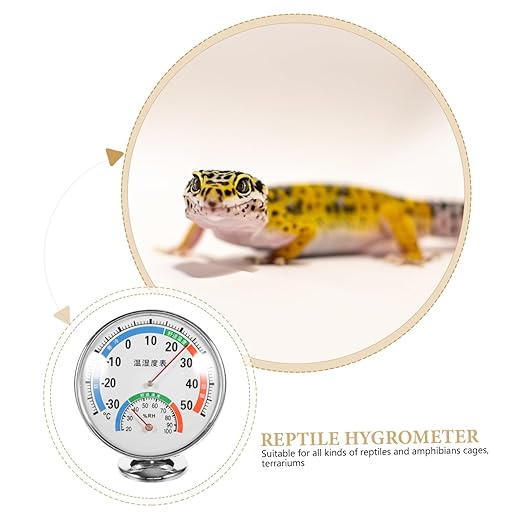 COLLBATH Reptile Humidity Gauge Dual Thermohygrometer for Terrariums Versatile Easy to Mount for Reptile Species