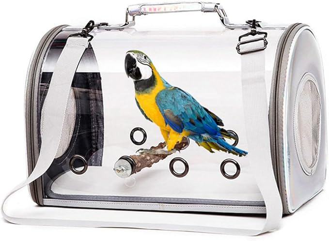 Totority Adjustable Cross Body Pet Bag Bird Backpack Carrier for Animals Sturdy and Pu and Material