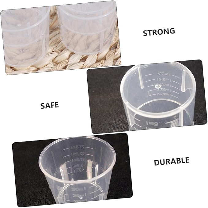 POPETPOP Strong Easy to Pcs Plastic Measuring Cups for Reptiles for Simple Feeding