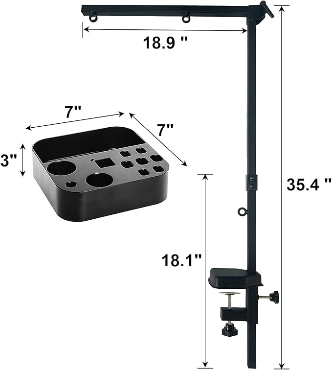 SHELANDY Pet Grooming arm with clamp for Large and Small Dogs - 35 inch Height Adjustable and Free Two No Sit Haunch Holder,Black
