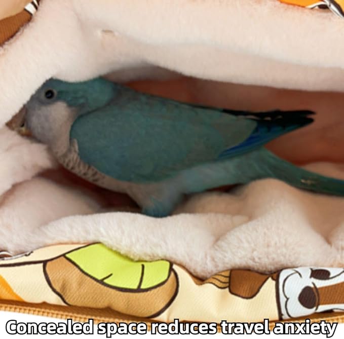 Warm Bird Carrier Bag for Winter Shoulder/Hand Bag Outdoor Portable Travel Carrier with Air Holes for Parakeets Lovebirds Conures Quarkes Caique (Blue,Medium)