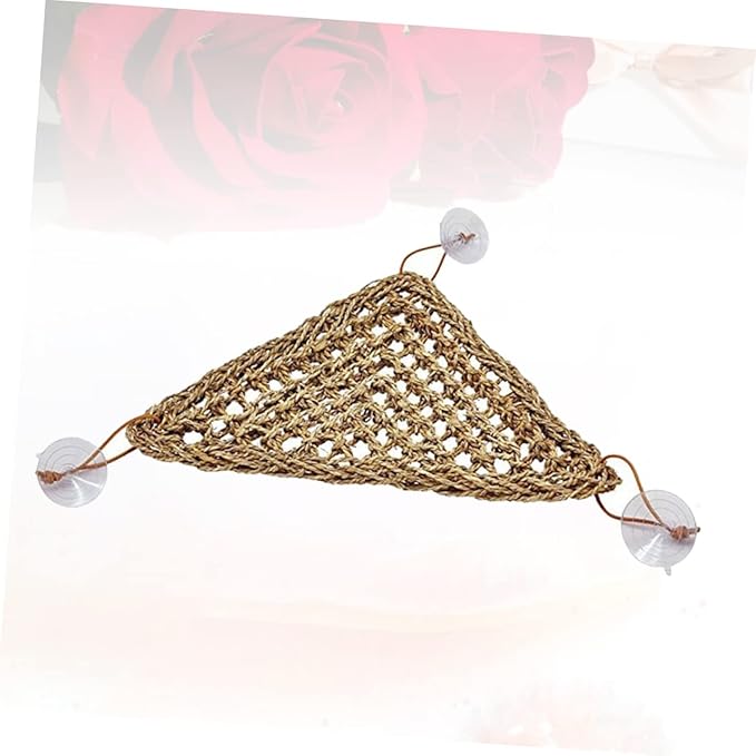 Abaodam Stable Triangle Lizard Mat with Suckers Comfortable Hanging Bed for Reptiles for Crabs and Geckos Elevated Resting Spot for Shedding and Relaxation