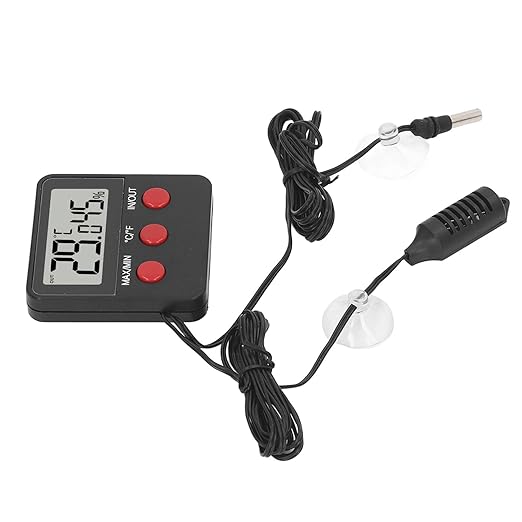 Mini Temperature and Humidity with Dual Probes, Portable Hygrometer Monitor for Aquarium and Incubator Control