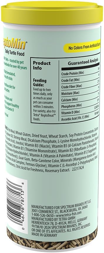Tetra® ReptoMin® Floating Food Sticks, 10.75 ounces/305 Grams, Soft Stick Food Formulated for Aquatic Turtles