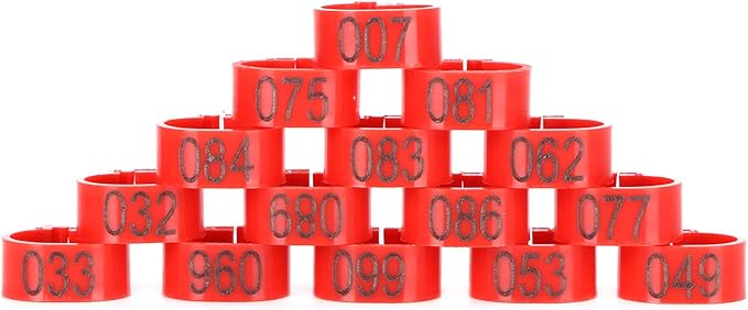 Tiiyee Pigeons Leg Ring, 100Pcs Plastic Bird Identify Clip Ring Poultry Markers Foot Ankle Training Identification Bands for Ducks Chicks Chicken Guinea Pigeons Goose Bantam Finch Lovebird Quail(12mm)