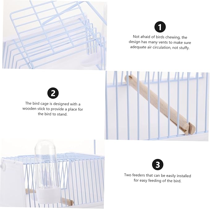 BESPORTBLE 1set Portable Bird Travel Cage Lightweight Parrot Carrier for Hiking Camping and Outdoor Activities Compact Design for Safe Bird Transport