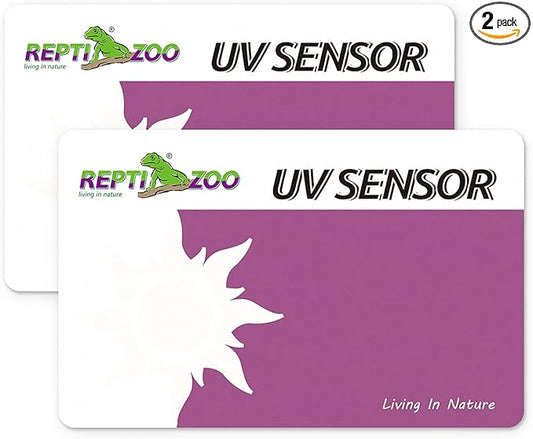 REPTI ZOO UVB Tester Reptile Lamp UV Sensor Reptile UVB Fluorescent Lamp Tester Card, Set of 2