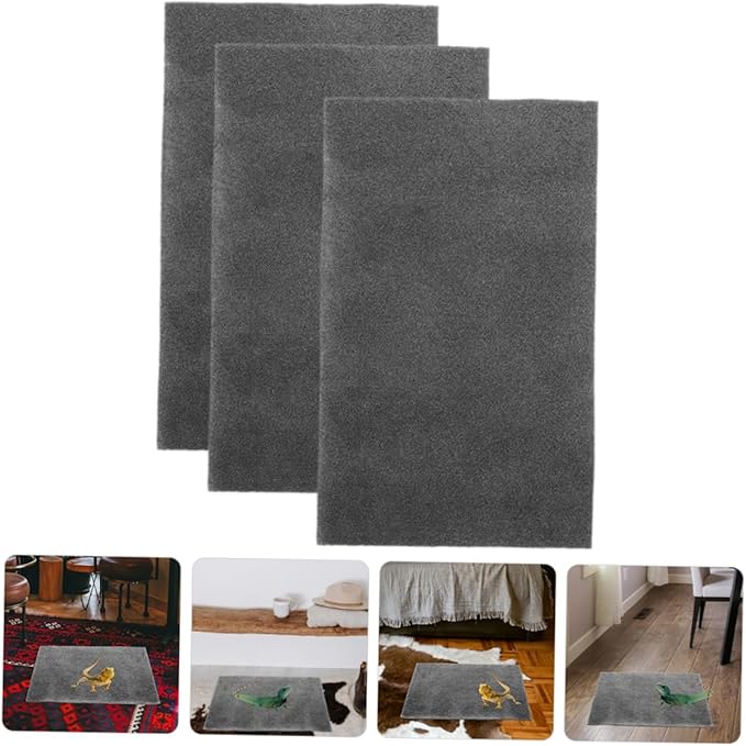 WOONEKY 3pcs Reptile Pet Absorbent Pad for Turtle Tanks Lizard Tank Accessories Snake Bedding Reusable Decorative Carpet