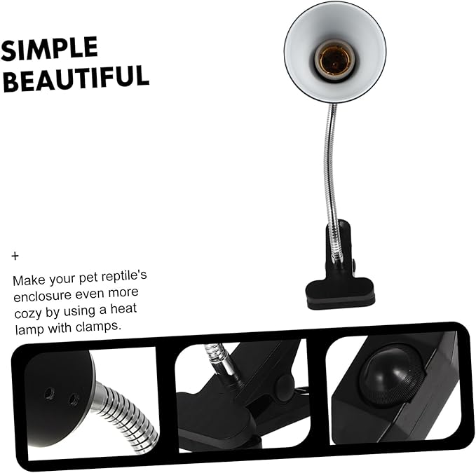 VICASKY Adjustable Reptile Heat Lamp Wide Shade for Tortoises Basking Spot Light Rack/Off Switch for Reptiles and Terrariums