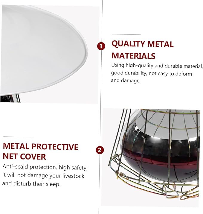 Hemoton Convenient Heating Lamp for Livestock and Reptiles High-Temperature Resistant Easy to Use Ceramic Light with Protective Net Structure for Chickens Ducks Dogs and More