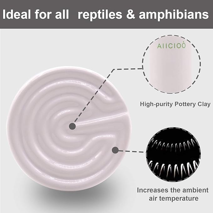 Aiicioo Reptile Heat Lamp Bulb -60W Ceramic Heat Emitter No Harm No Light Infrared Heater Lamp for Chicken Coop Lizard Aquarium Snake Outside Dogs Brooder 110V,White