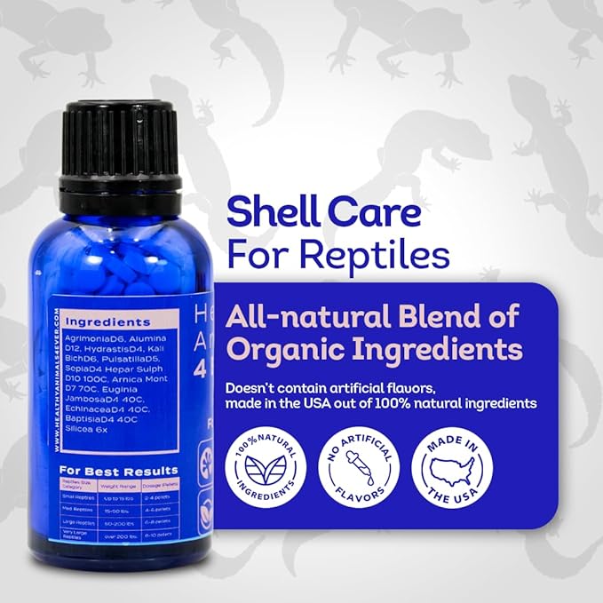 HealthyAnimals4Ever HA4E - Reptile Shell Care - Natural Support for Shell Rot, Tissue Repair & Healthy Shell Growth - Safe Homeopathic Formula - 300 Tablets