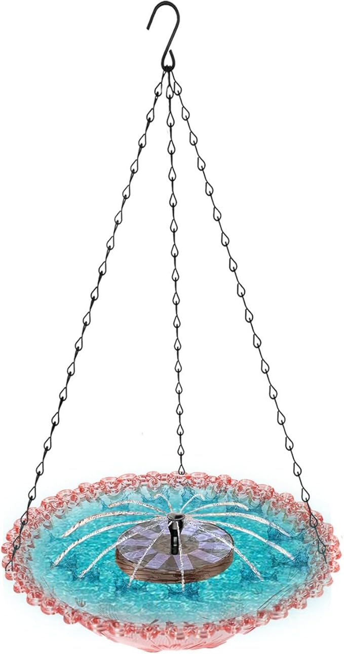 Large Capacity Outdoor Hanging Bird Feeder Water Fountain Attracts Wildlife ABS Construction Garden Decors Large Capacity Bird Feeding Bath Fountain