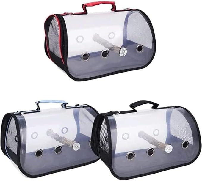 Bird Cage Parrot Cage Portable Birdcages Clear Pet Bird Carrier Breathable Travel Bird Cage Lightweight Bird House Carrier Flight Birdcage(Red,CH)